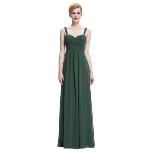 Planet Gates Dark Green / 2 Long Chiffon Evening Gown Sweetheart Party Formal Dress Floor Length elegant Long Evening Dresses 2018 zipper Back