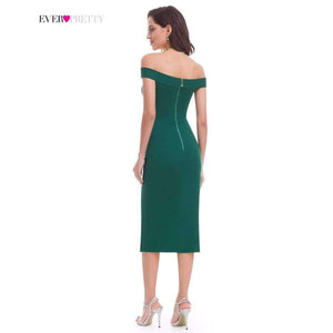 Planet Gates Dark Green / 4 / China Sexy Off Shoulder Slit Bodycon Cocktail Dress EP05779DG Unique Cutout Prom Dress Designer Formal Holiday Gowns