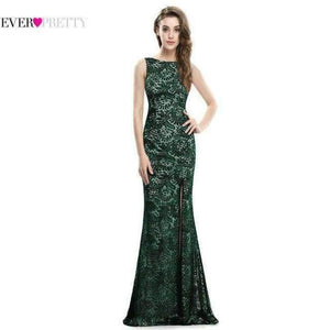 Planet Gates Dark Green / 4 Evening Dress Ever Pretty EP08859 2018 Long Sexy Sleeveless Split Formal Celebrity Lace Evening Gown Dresses robe longue
