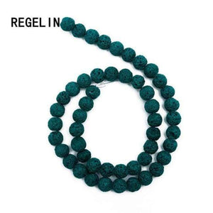 Planet Gates dark green / 4MM REGELIN Colorful Volcanic Lava Stone Round Loose beads Natural Stone Rock Ball DIY For Jewelry Bracelet/Necklace Making Gift