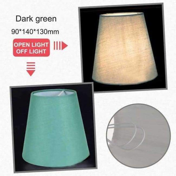 Planet Gates Dark Green American Simple Style Lamp Shade Flax PVC Lamp Shade for Candle Crystal Chandeliers Wall Lamp Light Shade Abajur 90*140*130mm