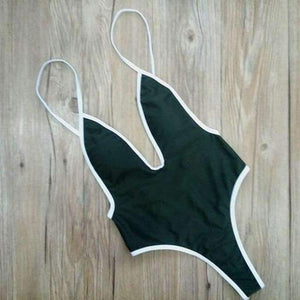 Planet Gates Dark Green / L One Piece Swimsuit 2018 Sexy Swimwear Women High Waist Bathing Suit Backless Bodysuit Summer Beach Wear Feminina Biquini