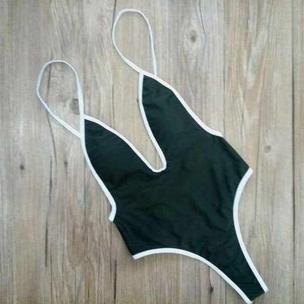 Planet Gates Dark Green / L One Piece Swimsuit 2018 Sexy Swimwear Women High Waist Bathing Suit Backless Bodysuit Summer Beach Wear Feminina Biquini