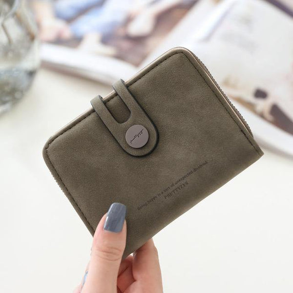 Planet Gates Dark green PU Leather Short Women Wallet Zipper Small Women Wallets Card Bag With Coin Purse Pockets Credit Holders