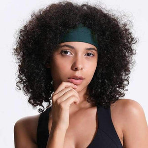 Planet Gates Dark Green Solid Gym Yoga Hair Bands Headband Women Anti-Sweat Head Band Plain Running Sport Hairband Sport Accessories 9Colors