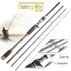 Planet Gates Dark Grey / 2.1m Carbon Fiber Fishing Rod 2.1m 2.4m 2.7m 3.0m 4 Section Spinning Casting Travel Lure Rod Fishing Tackle Accessories