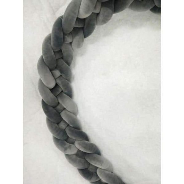 Planet Gates Dark grey 4 Braids 2 Meter Knot Soft Baby Bed Bumper Crib Sides Newborn Crib Pad Protection Cot Bumpers Bedding for Infant