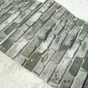 Planet Gates Dark grey / 5.3㎡ Brick Stone Wall Paper Chinese Rustic Vintage 3D PVC Exfoliator Embossed Washable WallPaper Livingroom Backdrop WallCovering 10M