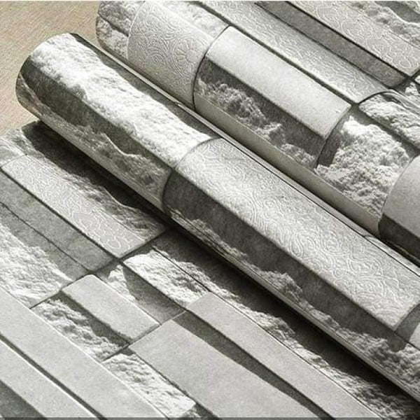 Planet Gates Dark Grey / 5.3㎡ Modern 3D Stone Brick Wall Non-woven Wallpaper Roll Living Room Bedroom Background Wall Decor Art Wall Paper Papel De Parede 3D