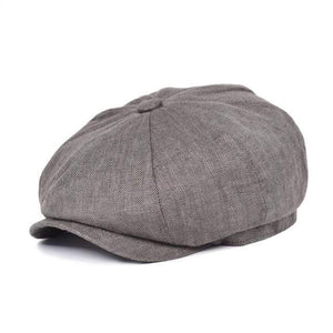 Planet Gates Dark Grey / 56-57 cm Summer Linen Newsboy Cap Men Women Herringbone Bakerboy Caps Lightweight Breathable Flat Hat Apple Beret Hats 007