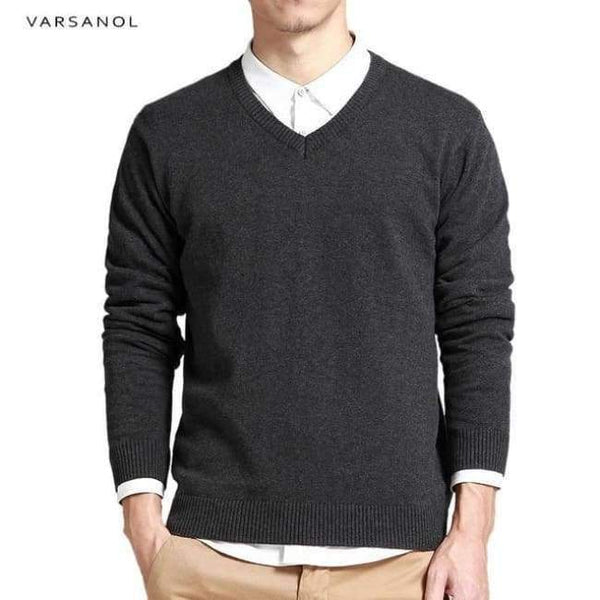 Planet Gates dark grey 6620 / M Varsnaol New Brand Sweater Men V-Neck Solid Slim Fit Knitting Mens Sweaters Cardigan Male 2018 Autumn Fashion Casual Tops Hots