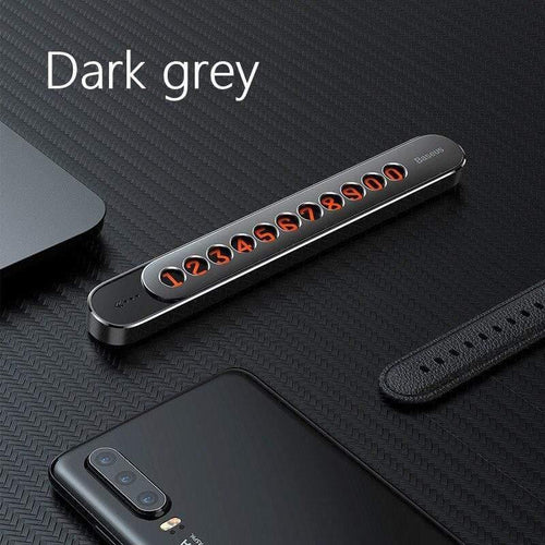 Baseus Metal Car Temporary Parking Card Hideable  Phone Telephone Number Plate & Luminious Numbers at Night Car Accessories