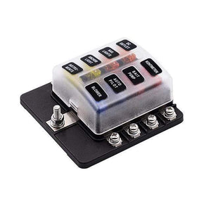 Blade Fuse Box Holder 12V 32V for Car Boat Marine Caravan Trike Car Fuse Blocks with LED Indicator Warning Light 6/8/10/12 Way