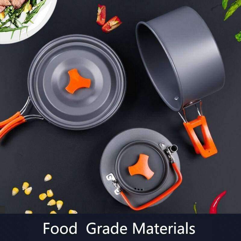Planet Gates Outdoor pot kettle camping cookware Aluminum foldable tableware trekking picnic camping cooking set picnic equipment