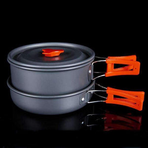 Outdoor pot kettle camping cookware Aluminum foldable tableware trekking picnic camping cooking set picnic equipment