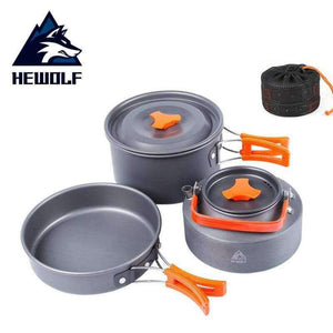 Planet Gates Dark Grey / China Outdoor pot kettle camping cookware Aluminum foldable tableware trekking picnic camping cooking set picnic equipment