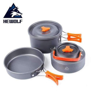 Planet Gates Dark Grey / China Outdoor pot kettle camping cookware Aluminum foldable tableware trekking picnic camping cooking set picnic equipment