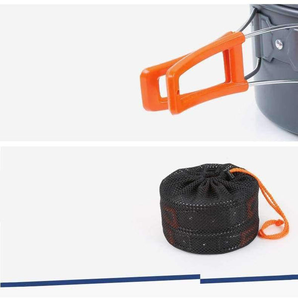 Planet Gates Dark Grey / China Outdoor pot kettle camping cookware Aluminum foldable tableware trekking picnic camping cooking set picnic equipment