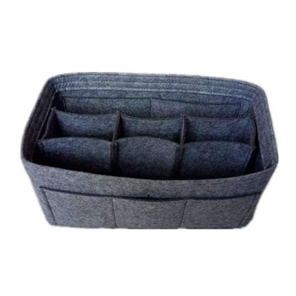 Planet Gates Dark grey Cloth Insert Bag Organizer Makeup Handbag Organizer Multi-functional Travel Insert Handbag Portable  Cosmetic Bags