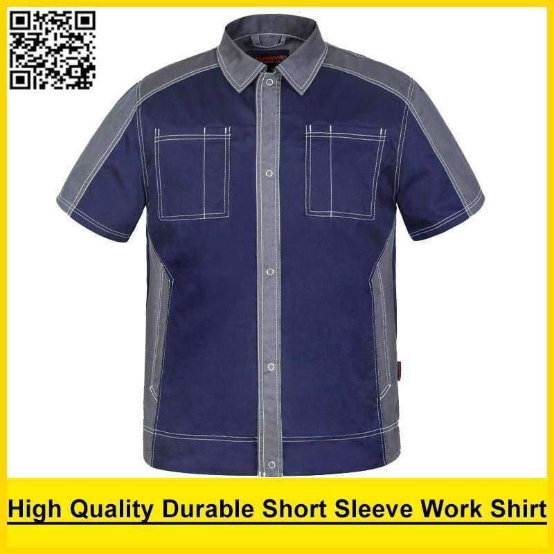 Planet Gates Dark grey Dark grey / XS Men's short sleeve polo shirt High quality  workwear shirt  work shirt engineer uniform jacket mechanic polo shirt