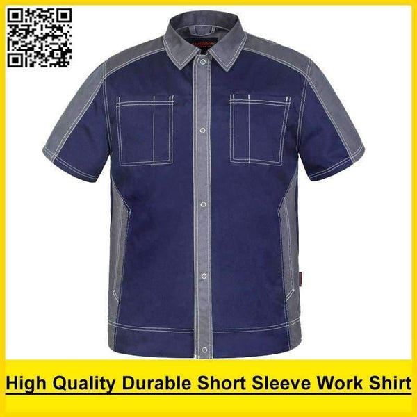 Planet Gates Dark grey Dark grey / XS Men's short sleeve polo shirt High quality  workwear shirt  work shirt engineer uniform jacket mechanic polo shirt