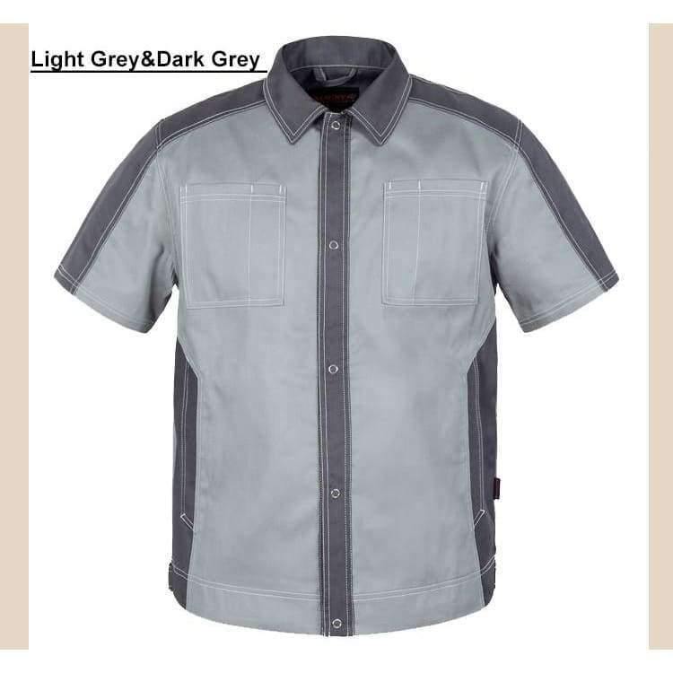 Planet Gates Dark grey Dark grey / XS Men's short sleeve polo shirt High quality  workwear shirt  work shirt engineer uniform jacket mechanic polo shirt