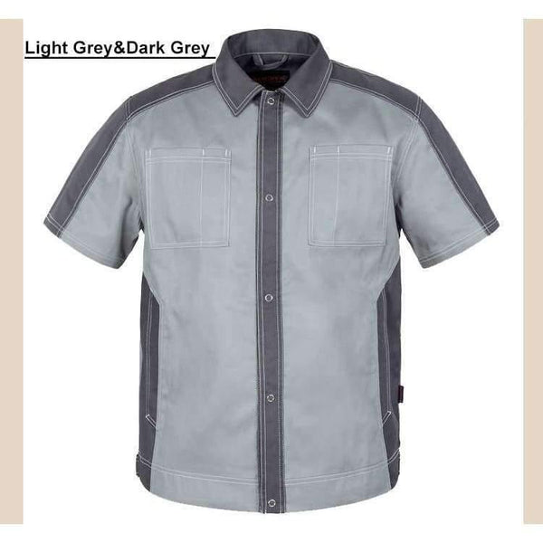 Planet Gates Dark grey Dark grey / XS Men's short sleeve polo shirt High quality  workwear shirt  work shirt engineer uniform jacket mechanic polo shirt