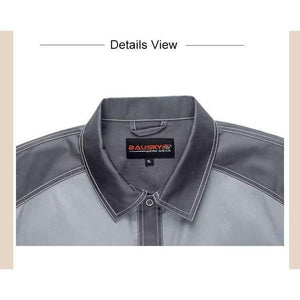 Planet Gates Dark grey Dark grey / XS Men's short sleeve polo shirt High quality  workwear shirt  work shirt engineer uniform jacket mechanic polo shirt