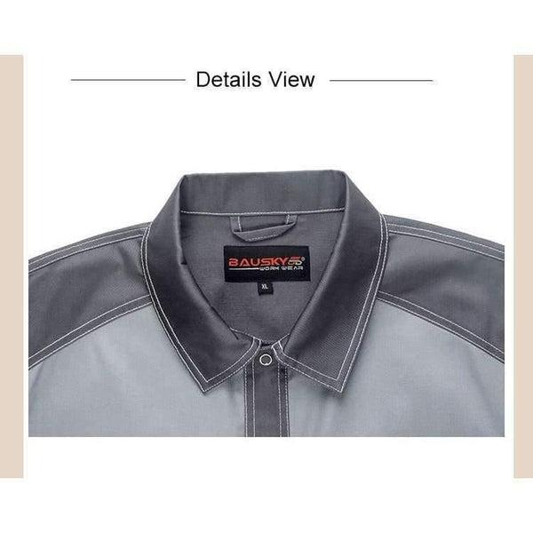 Planet Gates Dark grey Dark grey / XS Men's short sleeve polo shirt High quality  workwear shirt  work shirt engineer uniform jacket mechanic polo shirt