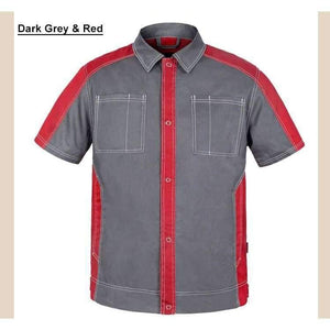 Planet Gates Dark grey Dark grey / XS Men's short sleeve polo shirt High quality  workwear shirt  work shirt engineer uniform jacket mechanic polo shirt