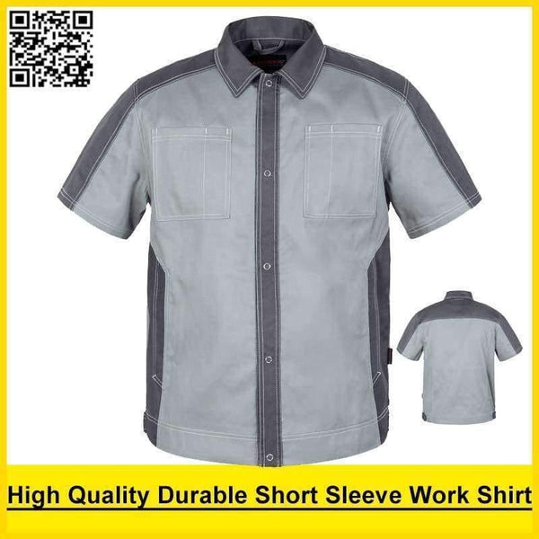 Planet Gates Dark grey Dark grey / XS Men's short sleeve polo shirt High quality  workwear shirt  work shirt engineer uniform jacket mechanic polo shirt