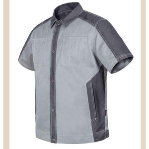 Planet Gates Dark grey Dark grey / XS Men's short sleeve polo shirt High quality  workwear shirt  work shirt engineer uniform jacket mechanic polo shirt