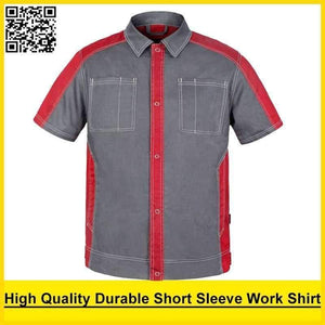 Planet Gates Dark grey Dark grey / XS Men's short sleeve polo shirt High quality  workwear shirt  work shirt engineer uniform jacket mechanic polo shirt