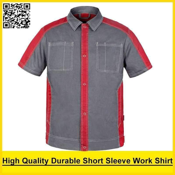 Planet Gates Dark grey Dark grey / XS Men's short sleeve polo shirt High quality  workwear shirt  work shirt engineer uniform jacket mechanic polo shirt
