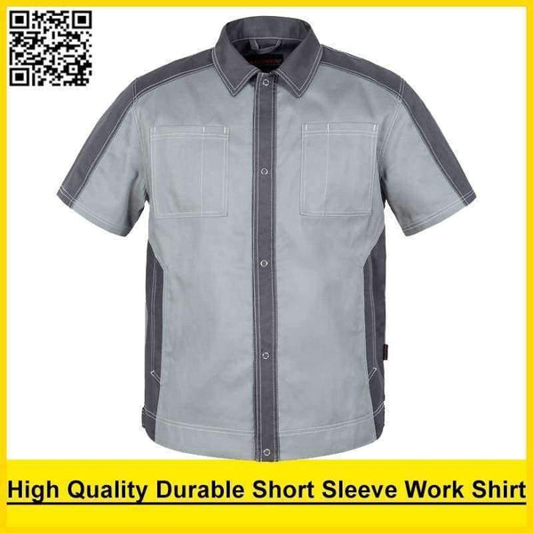 Planet Gates Dark grey Dark grey / XS Men's short sleeve polo shirt High quality  workwear shirt  work shirt engineer uniform jacket mechanic polo shirt