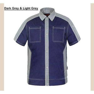 Planet Gates Dark grey Dark grey / XS Men's short sleeve polo shirt High quality  workwear shirt  work shirt engineer uniform jacket mechanic polo shirt