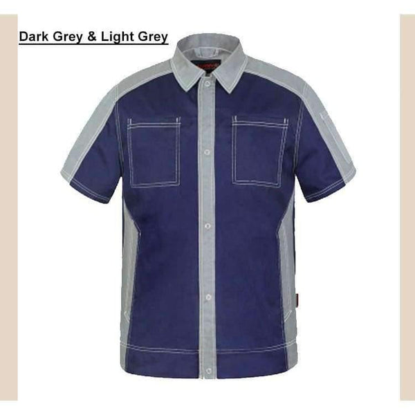 Planet Gates Dark grey Dark grey / XS Men's short sleeve polo shirt High quality  workwear shirt  work shirt engineer uniform jacket mechanic polo shirt