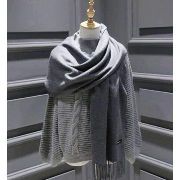 Planet Gates Dark Grey Female Male Canada Wool Cashmere Scarf Pashmina Tassels Women Wrap Warm Luxury Brand Scarf Unisex Men SCARF