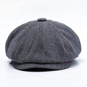 Planet Gates Dark Grey / Fitted  58cm Unisex Autumn Winter Newsboy Caps Men And Women Warm Tweed Octagonal Hat For Male Detective Hats Retro Flat Caps chapeau