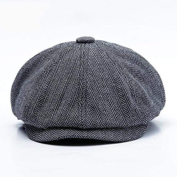 Planet Gates Dark Grey / Fitted  58cm Unisex Autumn Winter Newsboy Caps Men And Women Warm Tweed Octagonal Hat For Male Detective Hats Retro Flat Caps chapeau