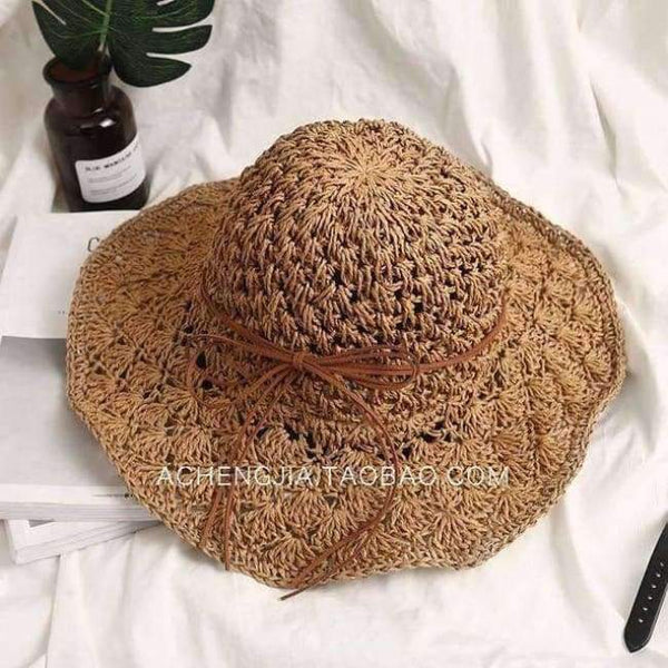 Planet Gates Dark Grey Handmade Weave Raffia Sun Hats For Women Black Ribbon Lace Up Large Brim Straw Hat Outdoor Beach Summer Caps Chapeu Feminino