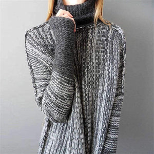 Planet Gates Dark grey / L Winter Female Sweater Oversized Women's Turtleneck Winter Woman Sweater Knitting Pullovers Women's Sweaters Coarse Knitted