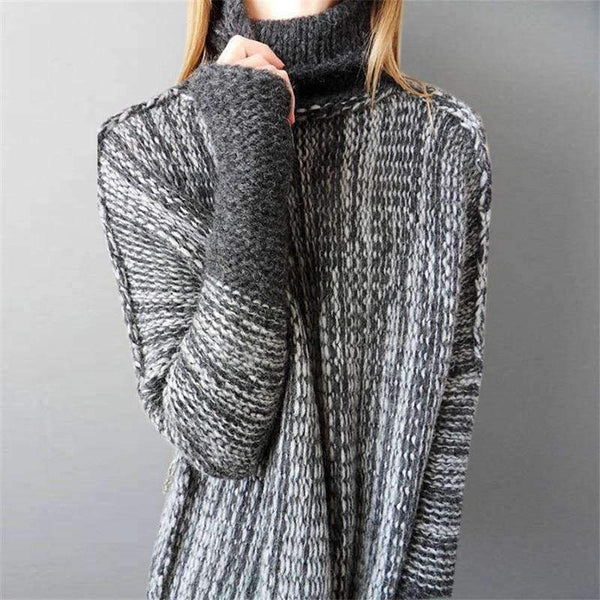 Planet Gates Dark grey / L Winter Female Sweater Oversized Women's Turtleneck Winter Woman Sweater Knitting Pullovers Women's Sweaters Coarse Knitted