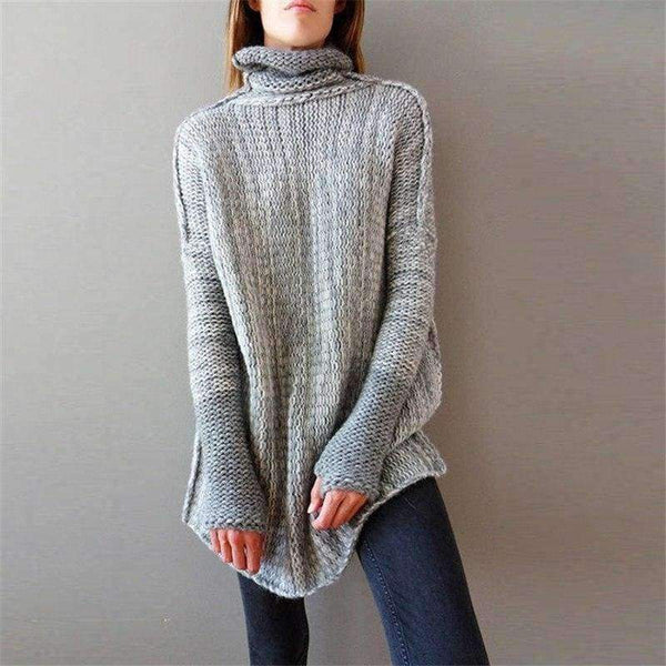 Planet Gates Dark grey / L Winter Female Sweater Oversized Women's Turtleneck Winter Woman Sweater Knitting Pullovers Women's Sweaters Coarse Knitted