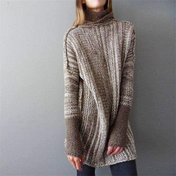 Planet Gates Dark grey / L Winter Female Sweater Oversized Women's Turtleneck Winter Woman Sweater Knitting Pullovers Women's Sweaters Coarse Knitted
