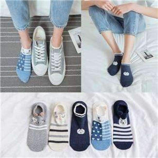 Planet Gates Dark Grey / One Size 3 Pairs Anti-Slip Silicone Invisible Socks Women 2018 Sexy Fox Sneaker Summer Socks  Candy Color Happy Ankle Socks