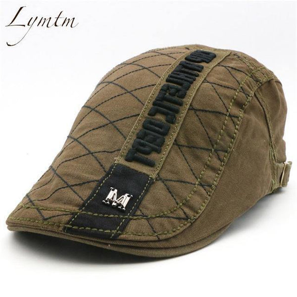 Planet Gates Dark Grey / One Size Men High Quality Retro Adult Berets  Embroidery Striped Khaki Army green Black Cabbie