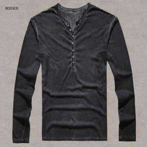 Марка дизайнер мъже памук винтидж хенри фланелки случайни дълъг ръкав високо качество мъже стар цвят жилетка риза 2018 гореща продажба \ t