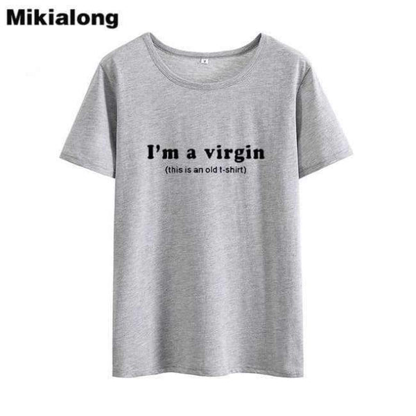 Planet Gates Dark Grey / S I'm A Virgin Funny T Shirts Women 2018 Summer Short Sleeve Cotton Tee Shirt Femme Loose Tumblr Tshirt Women Tops
