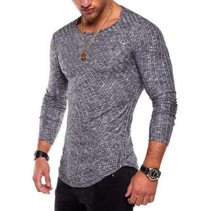 Planet Gates Dark Grey / S Plus Size S-4XL Slim Fit Sweater Men 2018 Spring Autumn Thin O-Neck Knitted Pullover Men Casual Solid Mens Sweaters Pull Homme